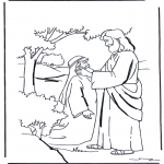 Bibel Ausmalbilder - Jesus heilt einen Taube