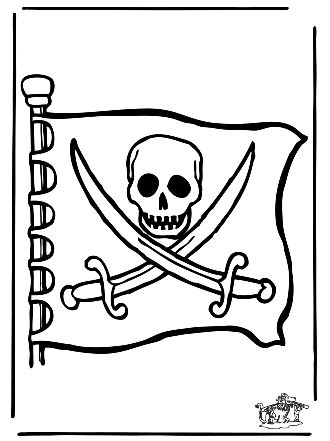Ausmalbild: Piratenflagge  Ausmalbilder kostenlos zum ausdrucken